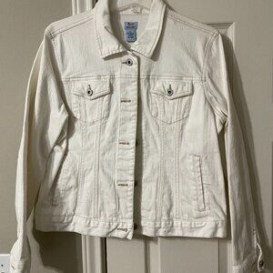 Bass, White Jean Jacket, Size XL